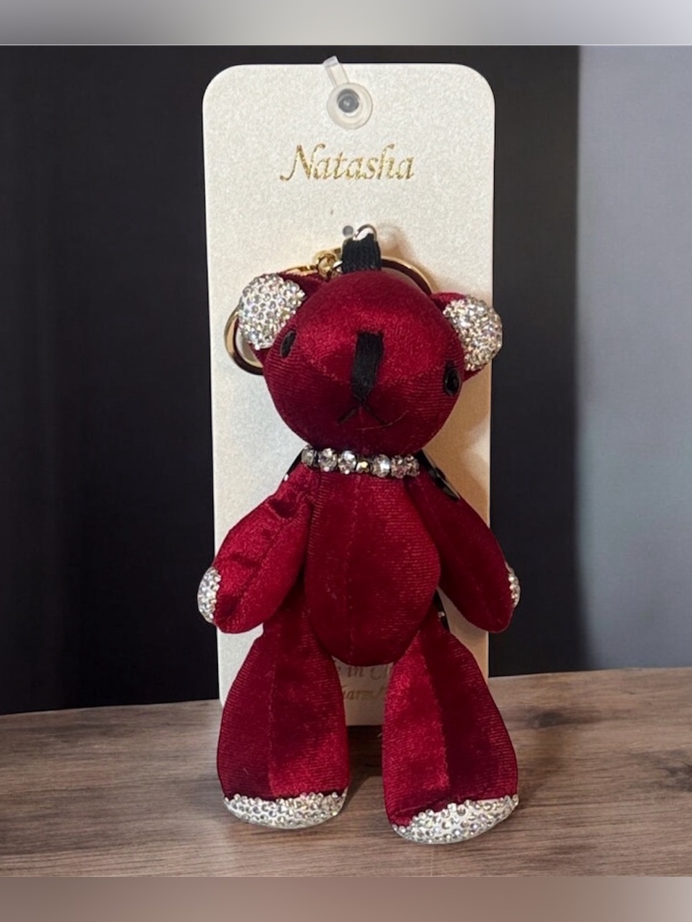 Natasha Red Teddy Bear Bag Charm